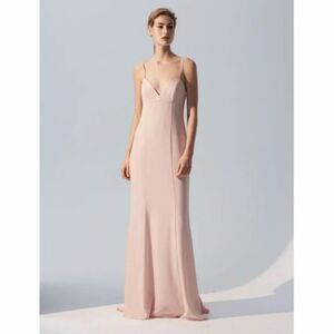Amsale Women's Bridesmaid Blair Dress Gown Light pink size 6 Slip event blush